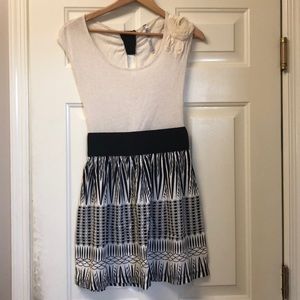 NWOT oatmeal and dress with tribal print bottom